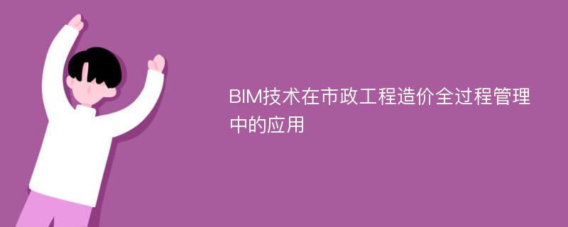 BIM技术在市政工程造价全过程管理中的应用