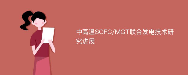 中高温SOFC/MGT联合发电技术研究进展