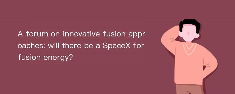 A forum on innovative fusion approaches: will there be a SpaceX for fusion energy?