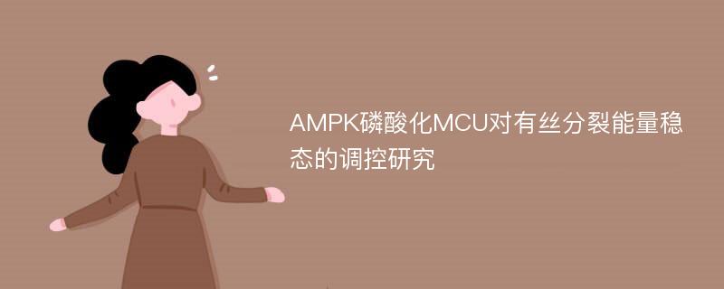 AMPK磷酸化MCU对有丝分裂能量稳态的调控研究