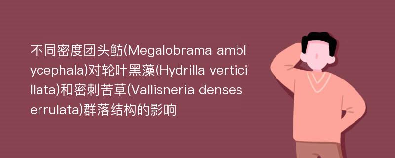 不同密度团头鲂(Megalobrama amblycephala)对轮叶黑藻(Hydrilla verticillata)和密刺苦草(Vallisneria denseserrulata)群落结构的影响