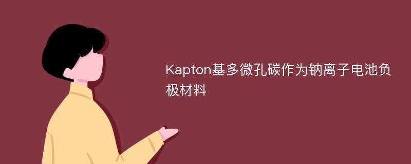 Kapton基多微孔碳作为钠离子电池负极材料